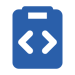 A clip board with two arrows pointing outwards.